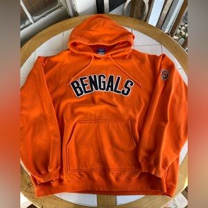 Vintage Cincinnati Bengals Spellout Hoodie 2XL Reebok Embroidered Y2K NFL
